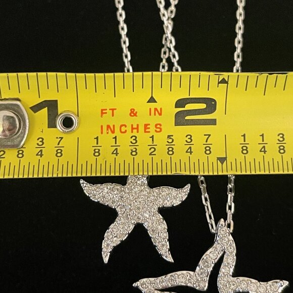 Swarovski Holly Starfish Double Strand Rhodium-Plated Silver Necklace - Picture 4 of 7